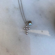 Silver Cross and Heart Necklace