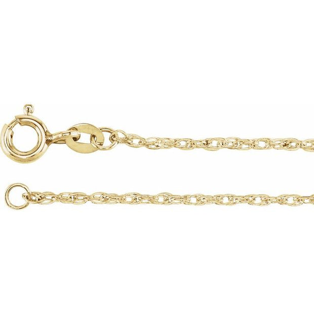 14K Yellow Gold Filled 1.25 mm Rope 16" Chain Jewelry Crossroads Collective