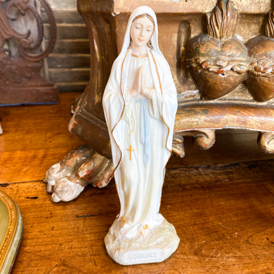 Our Lady of Lourdes Hand-Painted 8" Statue Sculptures & Statues Crossroads Collective