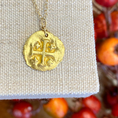 A-1299 Gold Jerusalem Cross Necklace