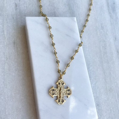 Mary Cross Pendant Necklace