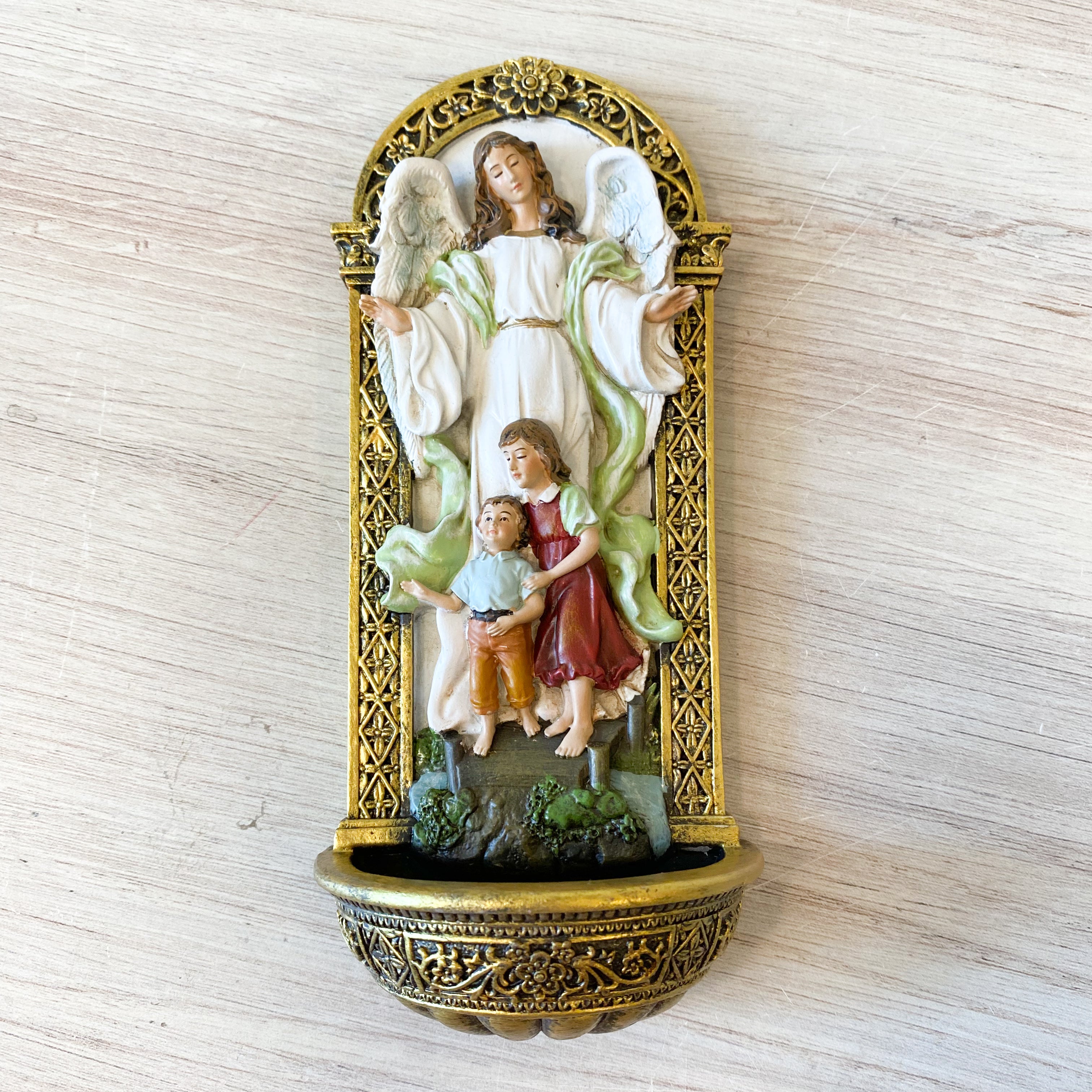 7.25" Guardian Angel Holy Water Font
