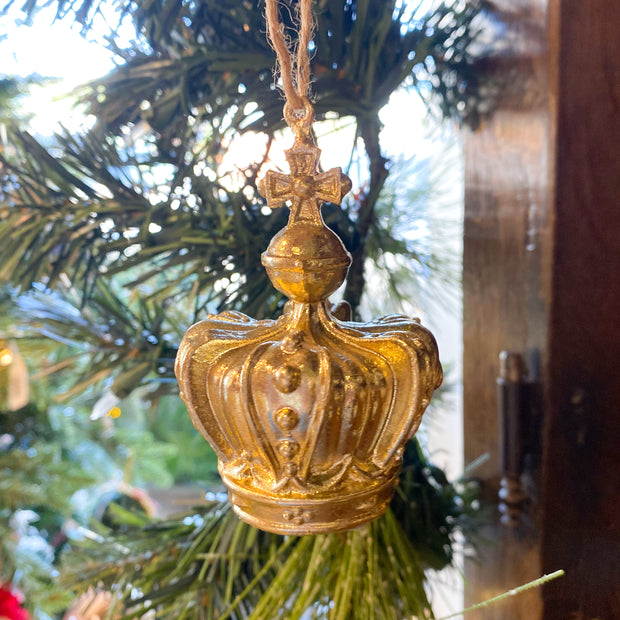 3" Gold Crown Ornament