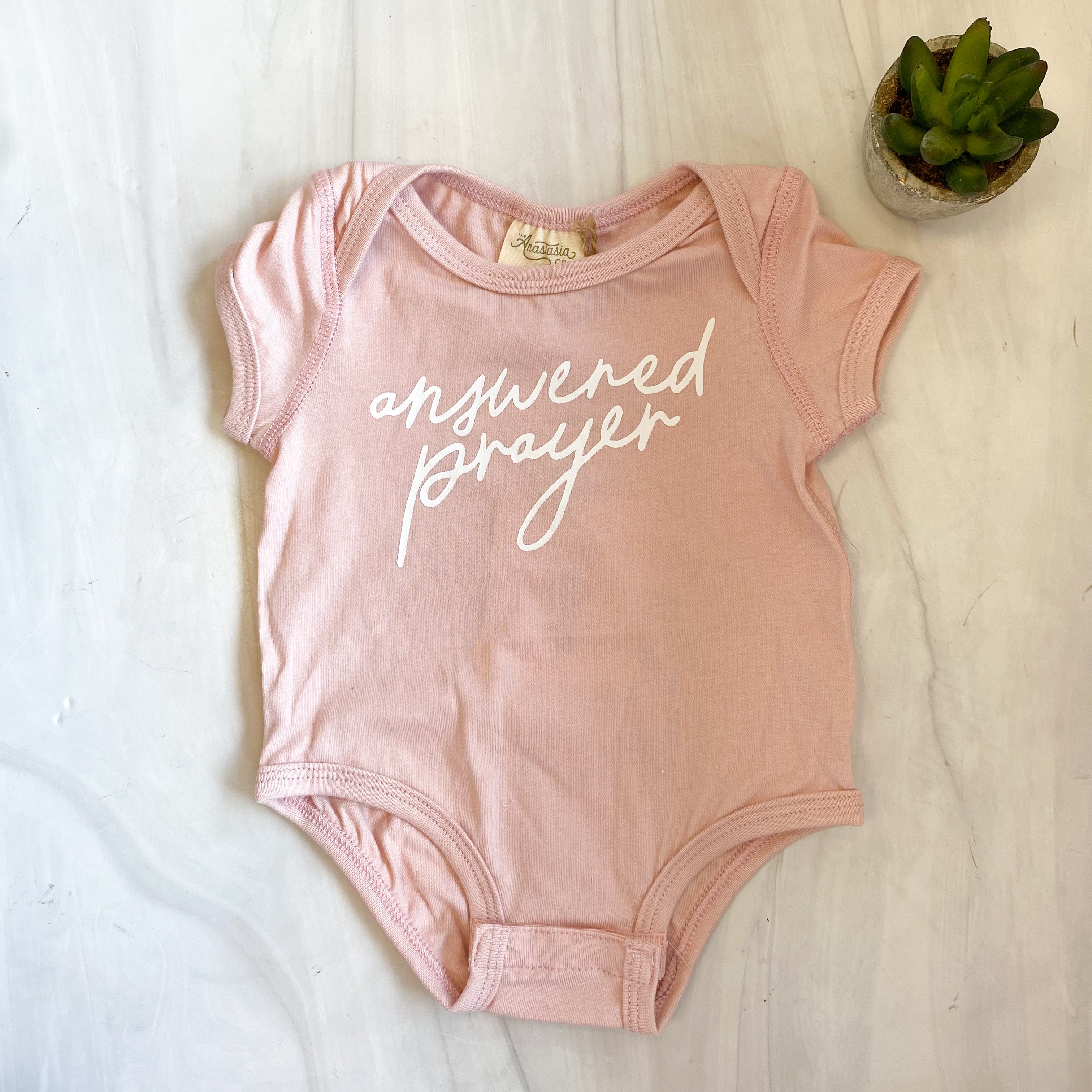 Answered Prayer Baby Bodysuit - Blush