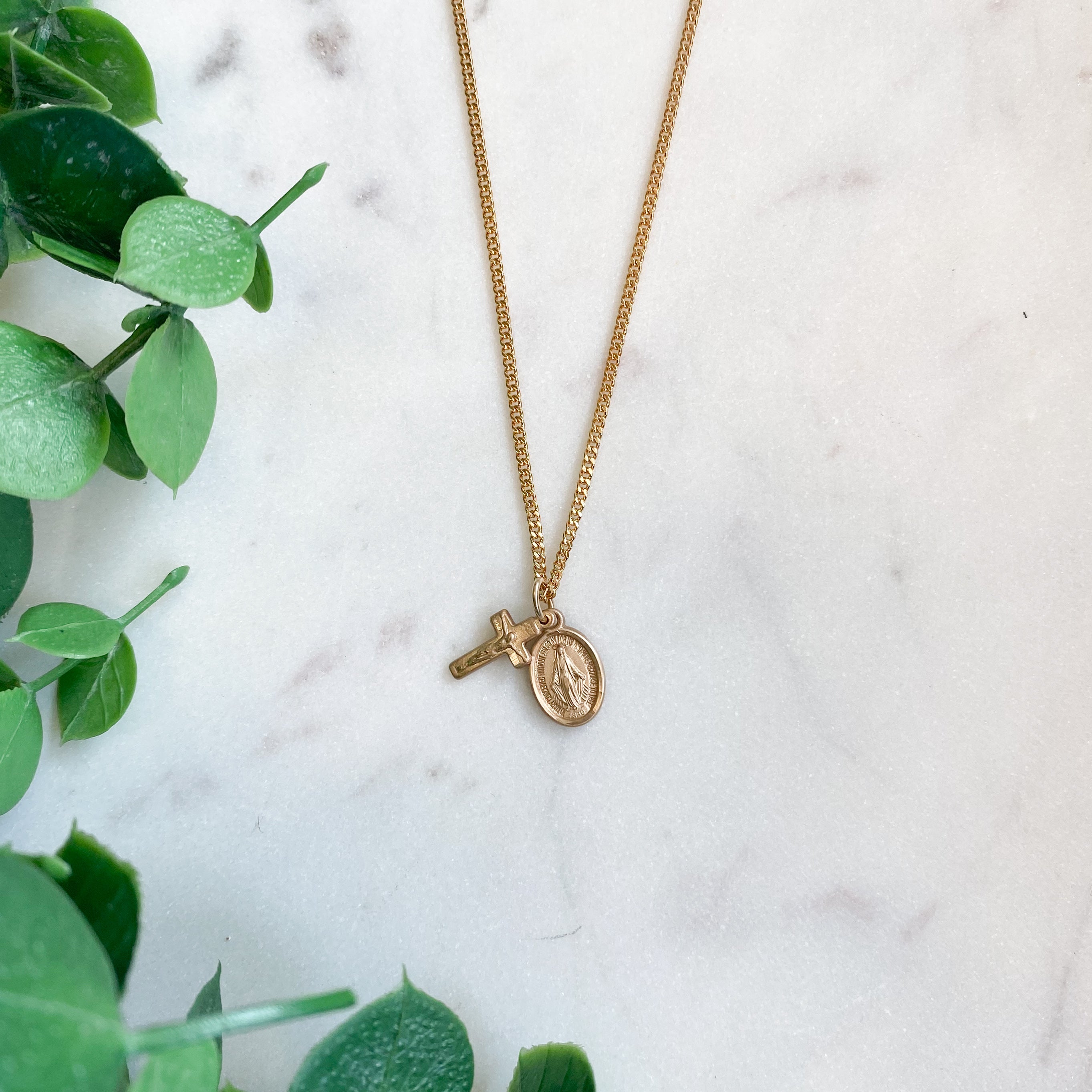 Miraculous Medal & Crucifix Necklace