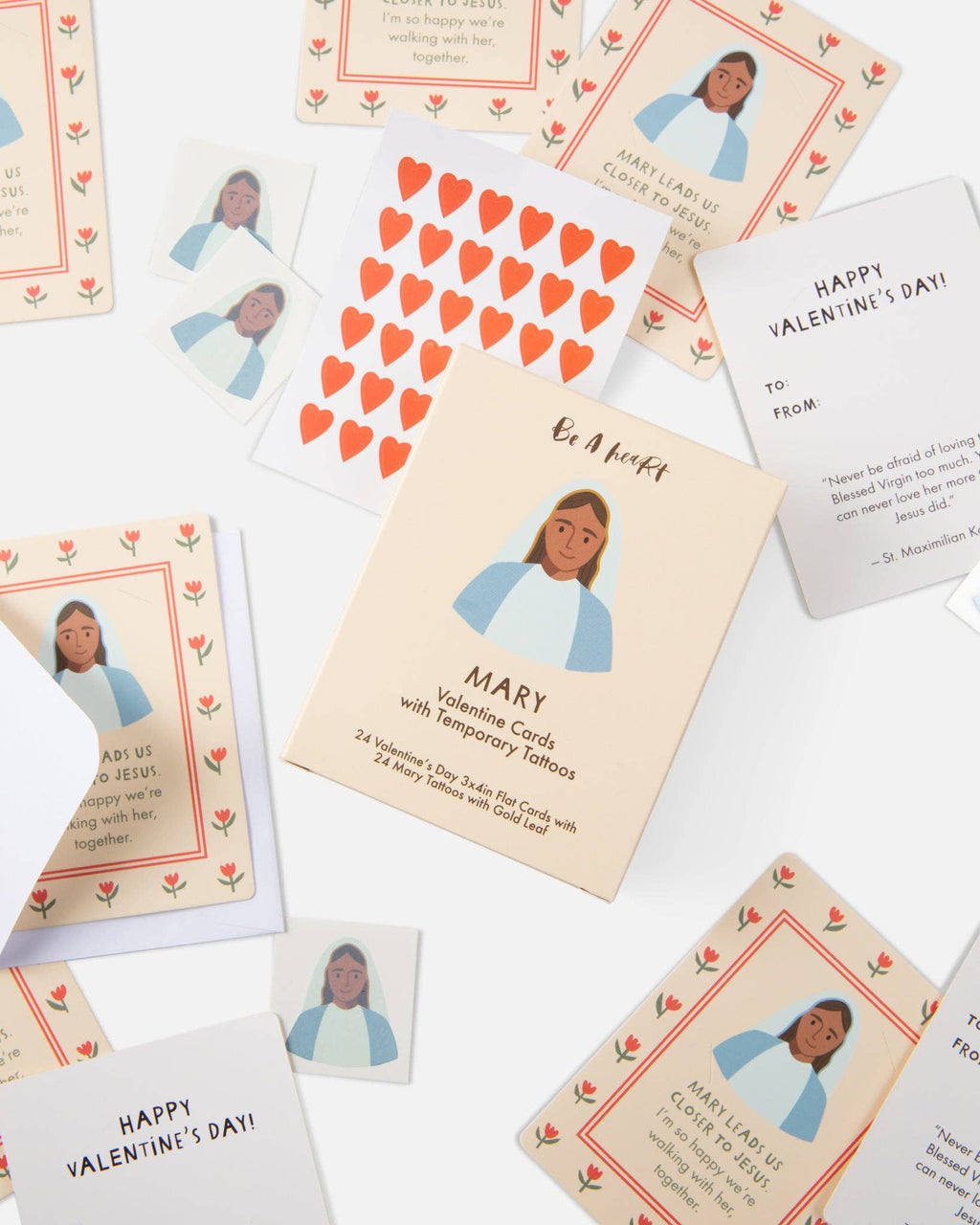 Mary Valentine Cards with Temporary Tattoos