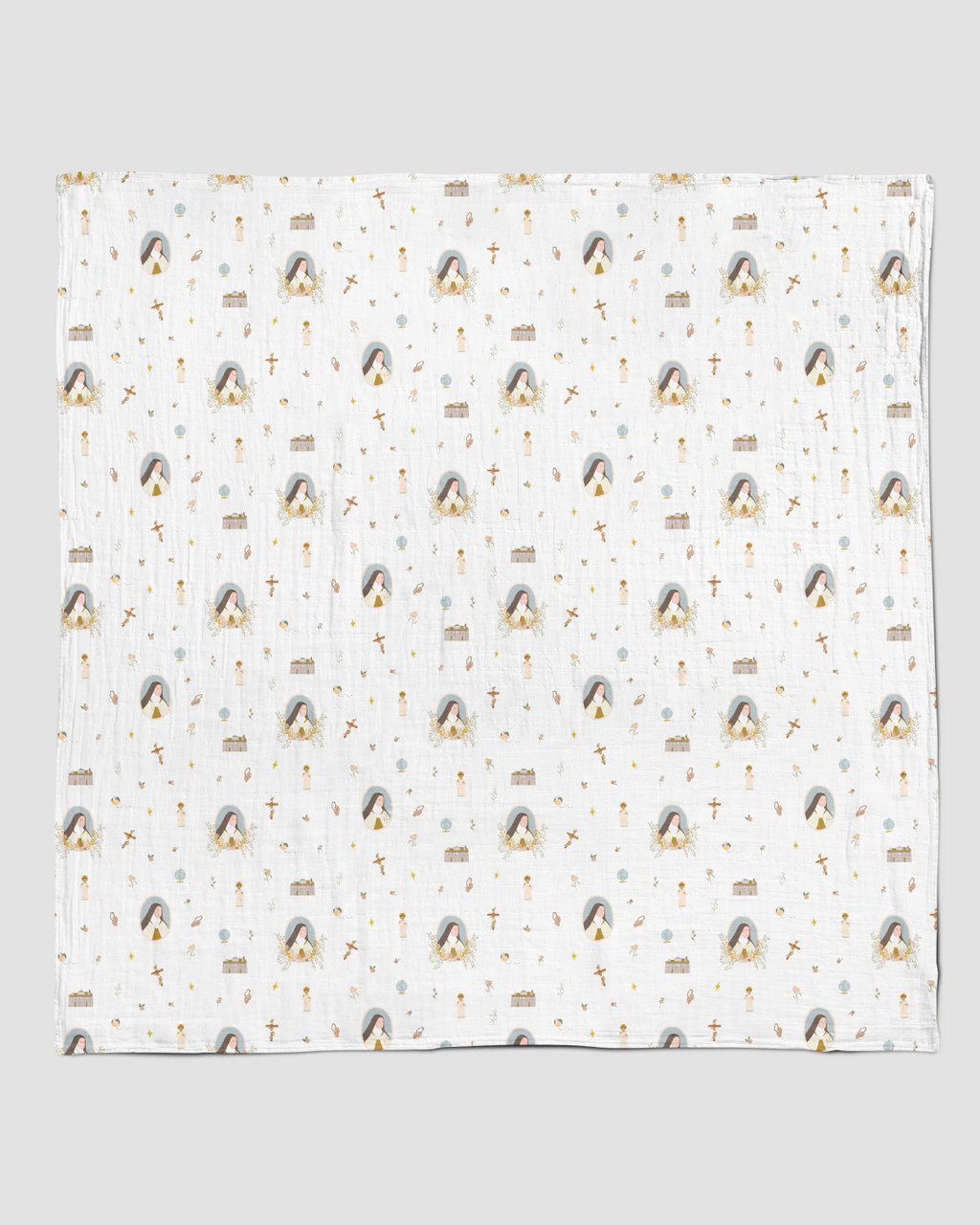 Catholic Muslin Swaddle Baby Blanket