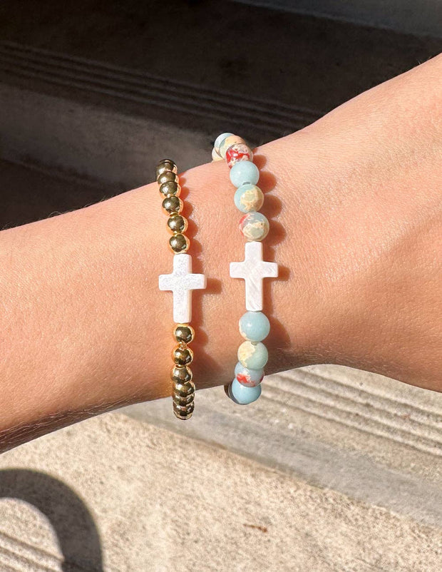 Gold Cross Bracelet