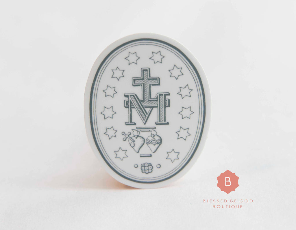 Miraculous Medal Sticker, Catholic Vinyl Sticker
