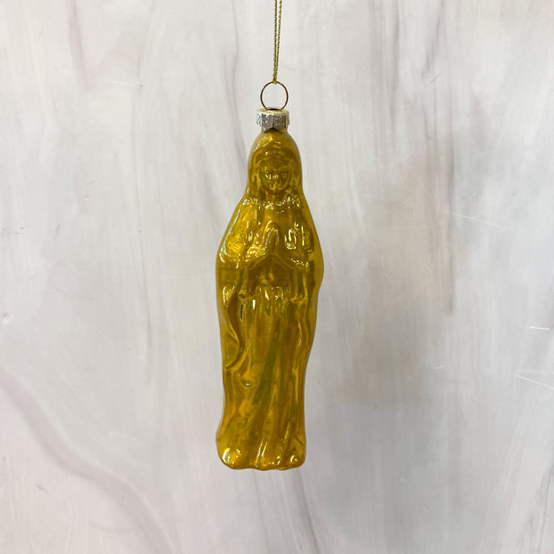 Virgin Mary Ornament, 3 Asst, Glass, 5.25"