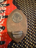 Antique French Wooden Notre Dame Holy Water Font