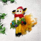 Woodland Animal Wool Ornament - Deer; Fox