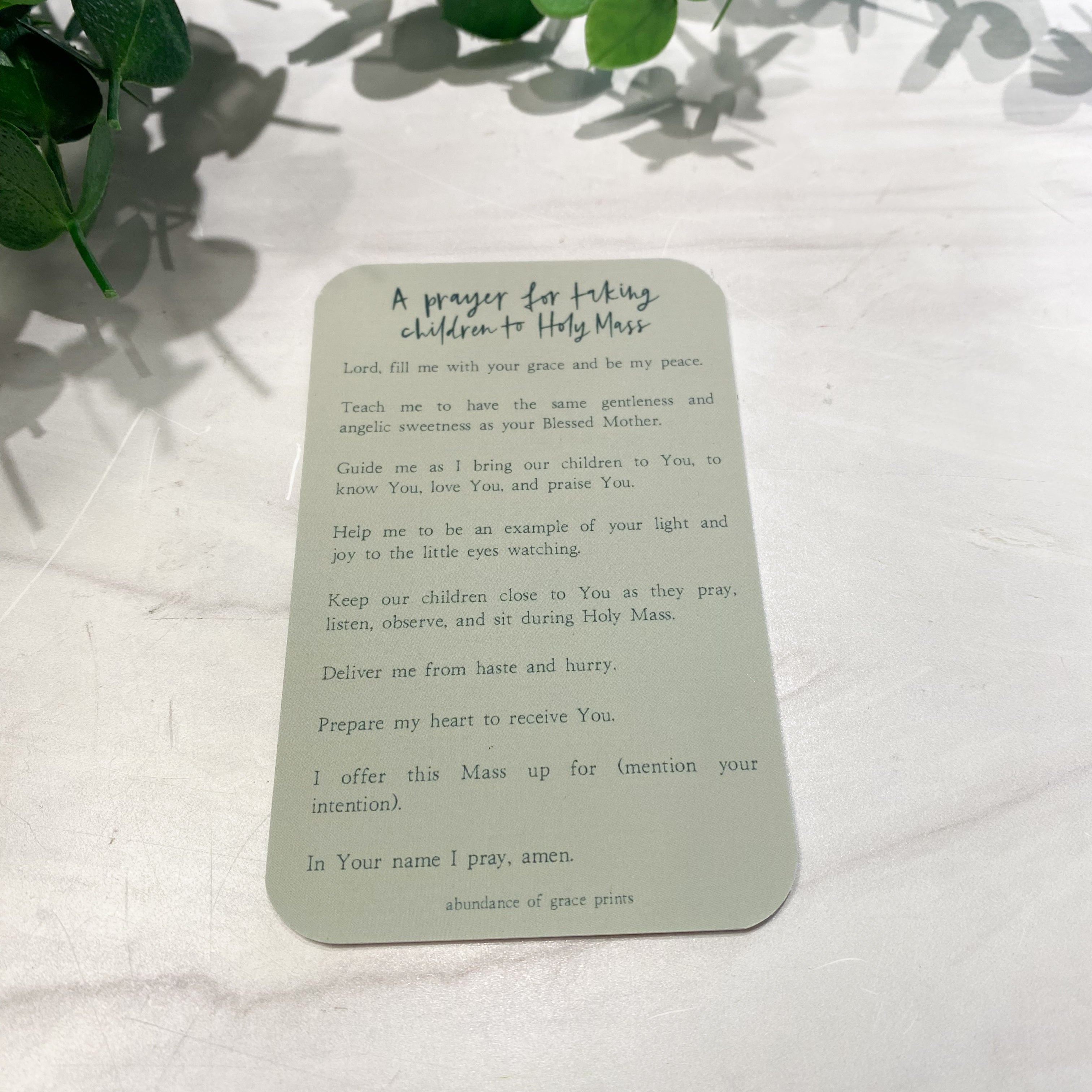 Prayer for Taking Children to Mass