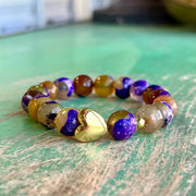 Purple and Gold Faith Bracelet