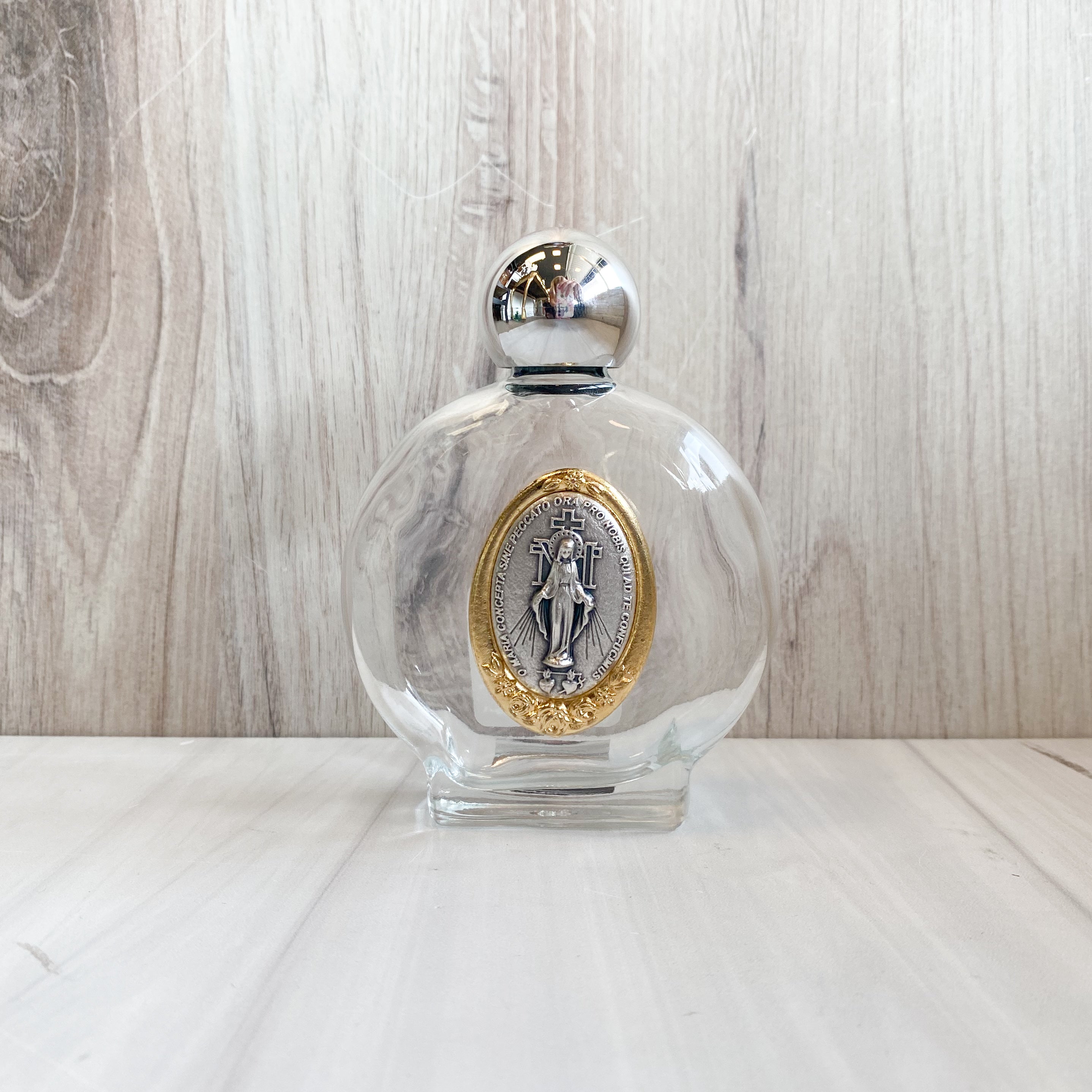 Miraculous Medal Holy Water Bottle  3.5x2.75