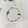 Child Size Gold Side Cross Stretch Beaded Bracelet (3) Colors