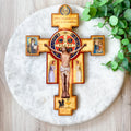 9" Saint Benedict Crucifix with Benedictine Symbols