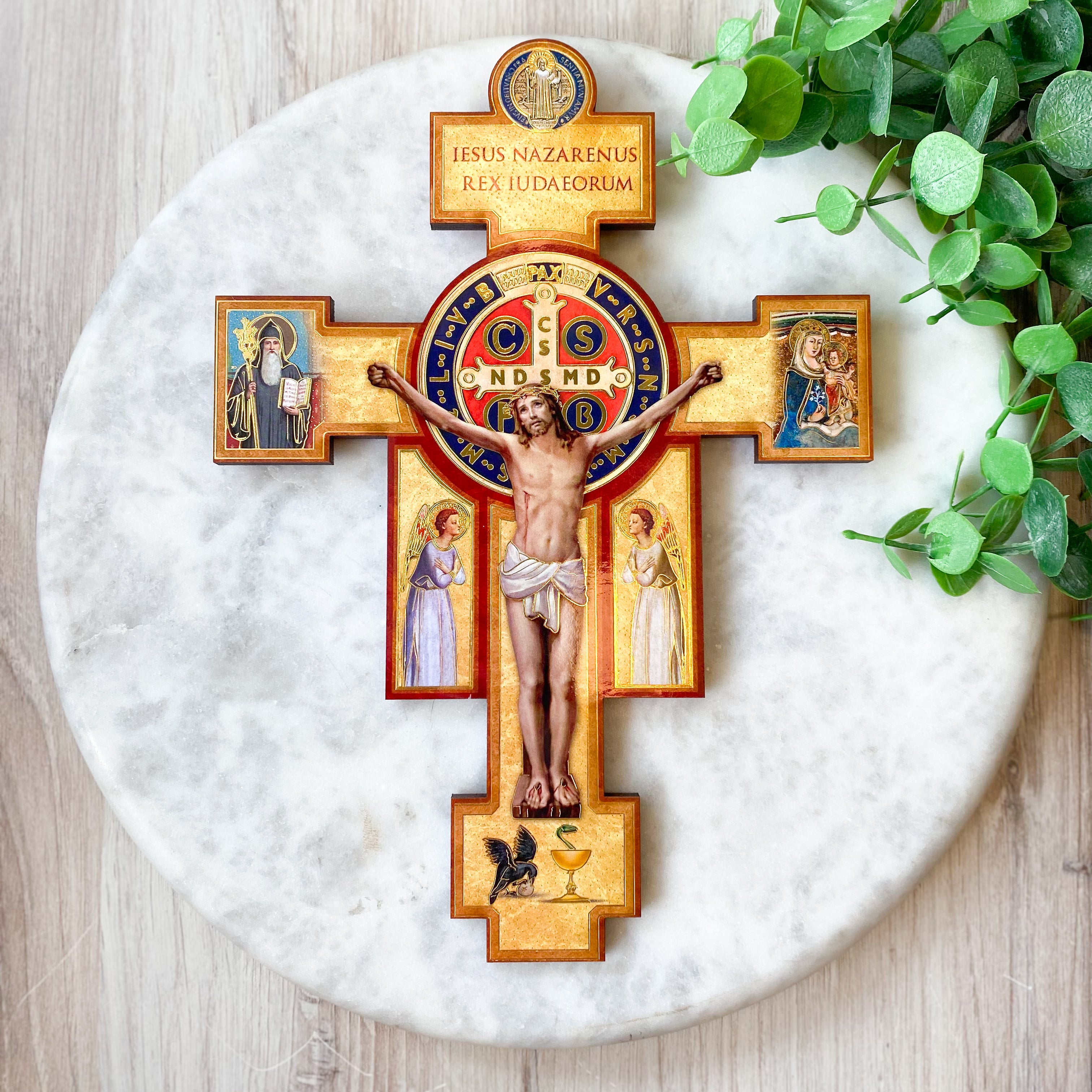 9" Saint Benedict Crucifix with Benedictine Symbols