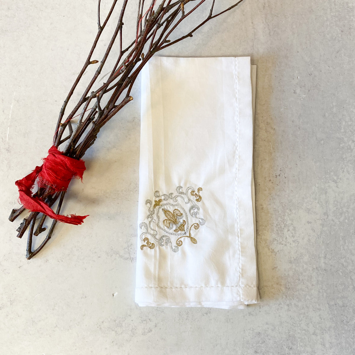 Fleur De Lis Monogrammed Cloth Napkins