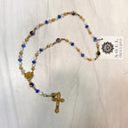 Lovely Lady Dressed in Blue Pearl Asian Cloisonne Rosary