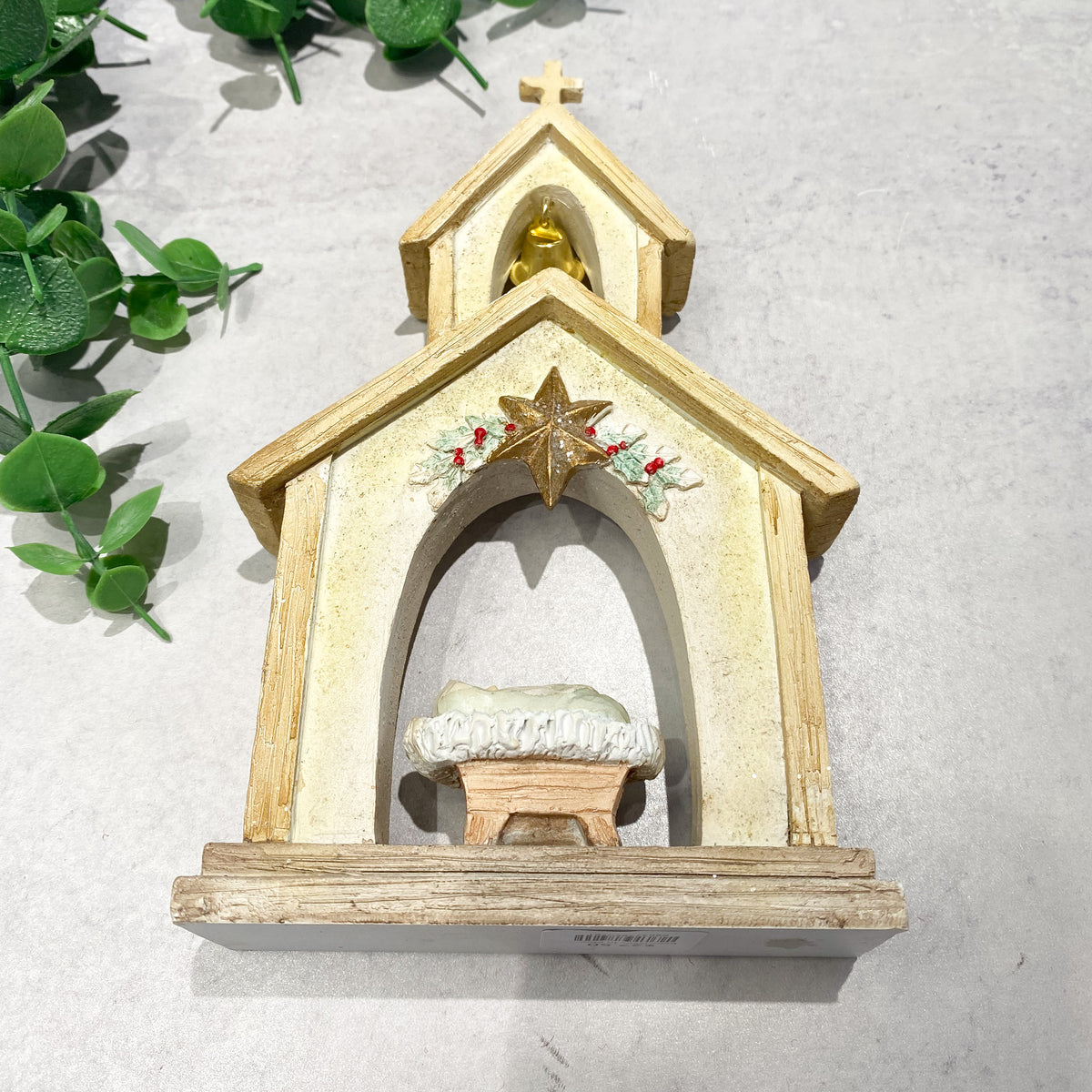 Baby Jesus In Church Figure Resin