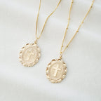 Cross Coin Medallion Necklace (Monet) in 14K Gold Fill