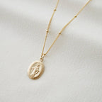 Blessed Mother Virgin Mary Religious 14K Gold fill Necklace