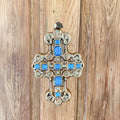 Blue Jeweled Cross Ornament