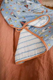 Blue Marian Deluxe Muslin Baby Blanket Quilt