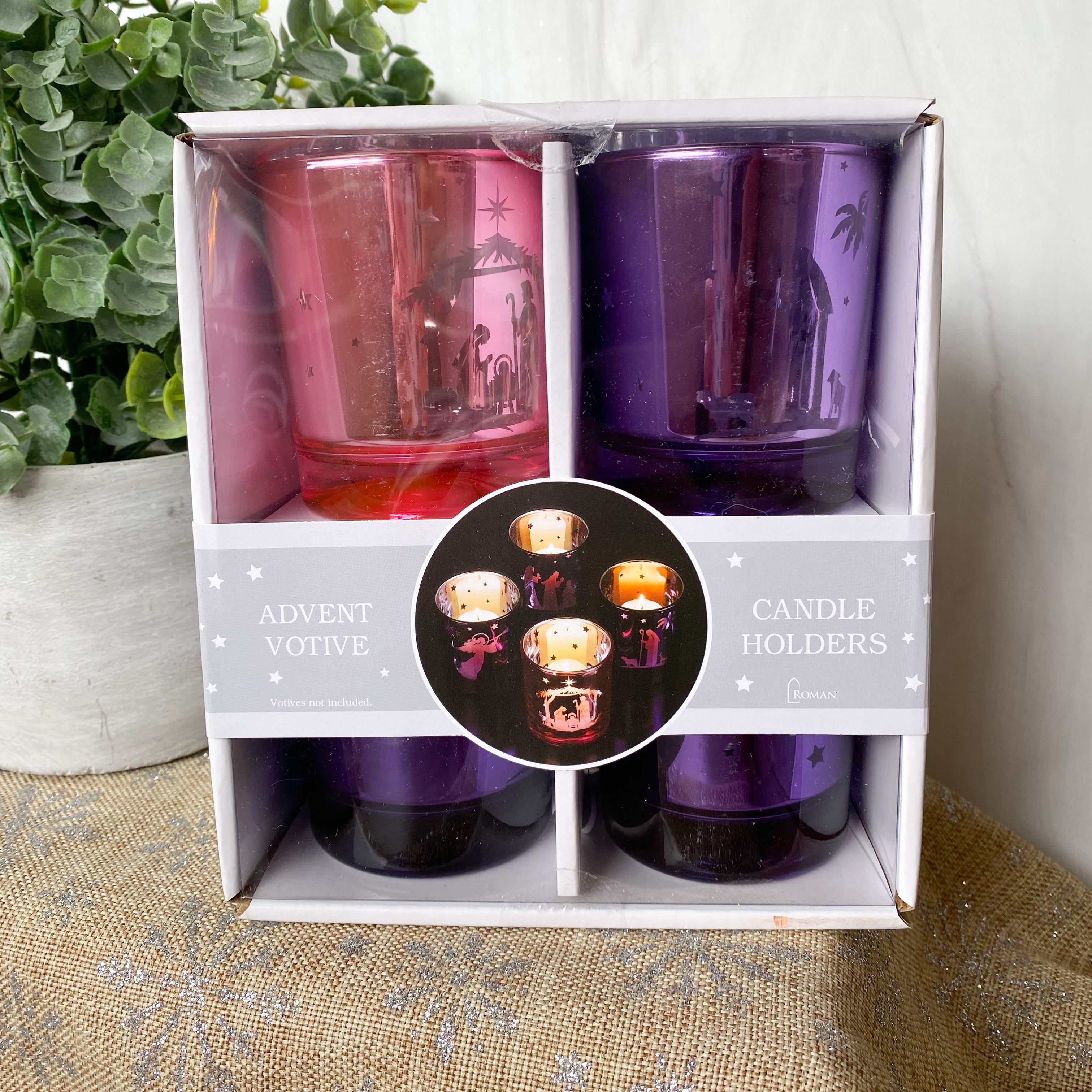 Votive Advent Nativity Candle Holders