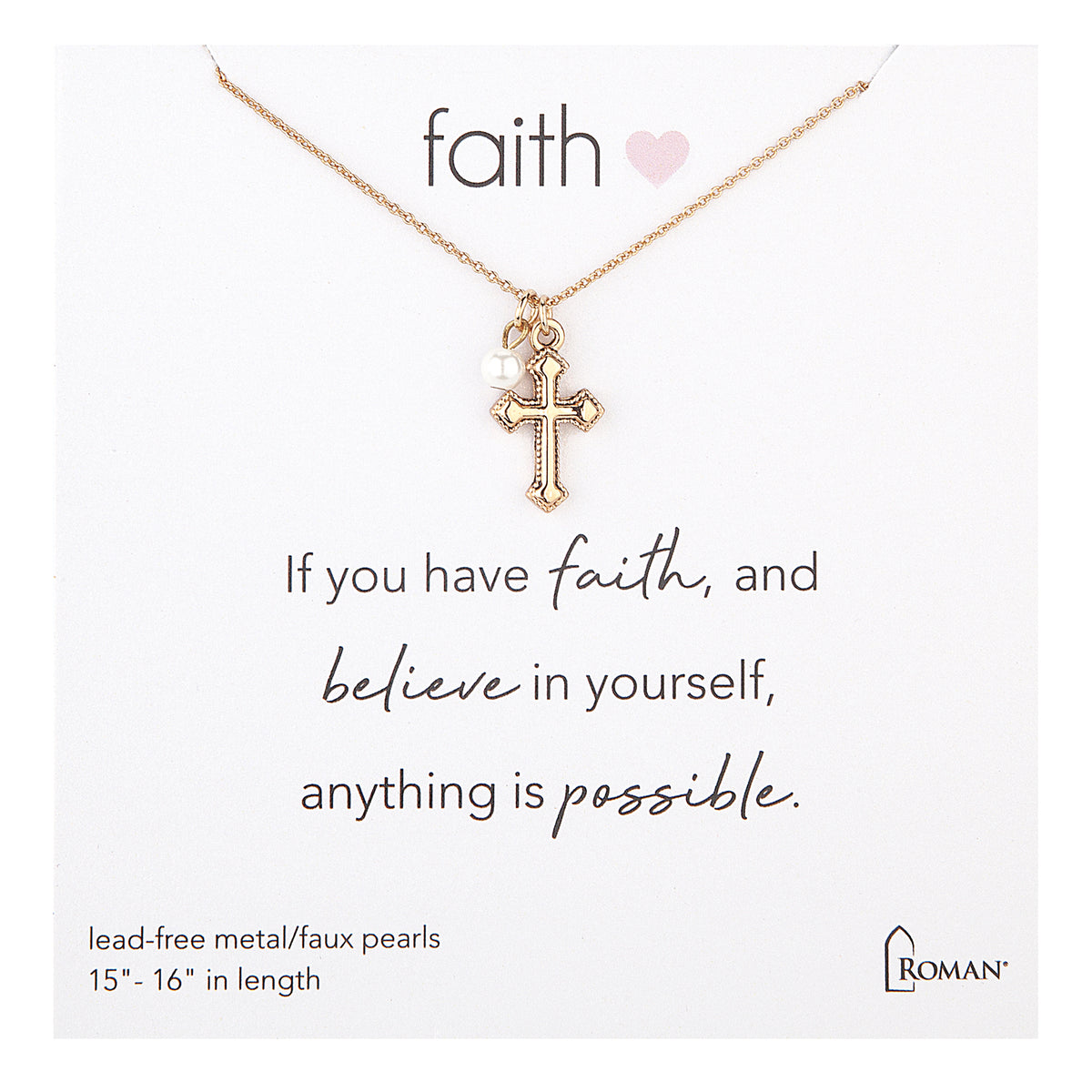 15"-16"L Gold Cross Necklace