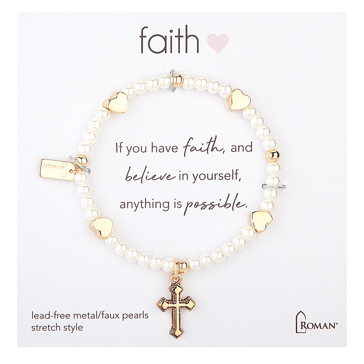 6"L Gold Cross Bracelet