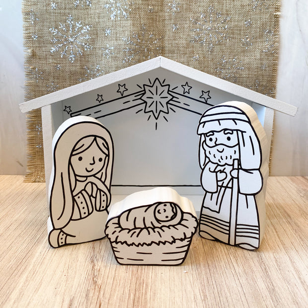 COLOR ME HOLY FAMILY SET WITH CRECHE