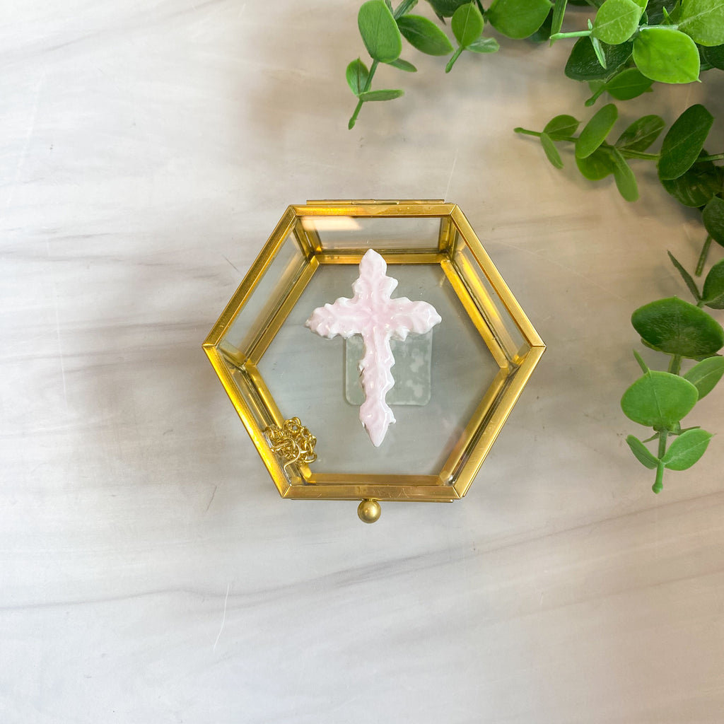 Tiny Jewelry Box with Colored Cross