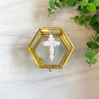 Tiny Jewelry Box with Colored Cross