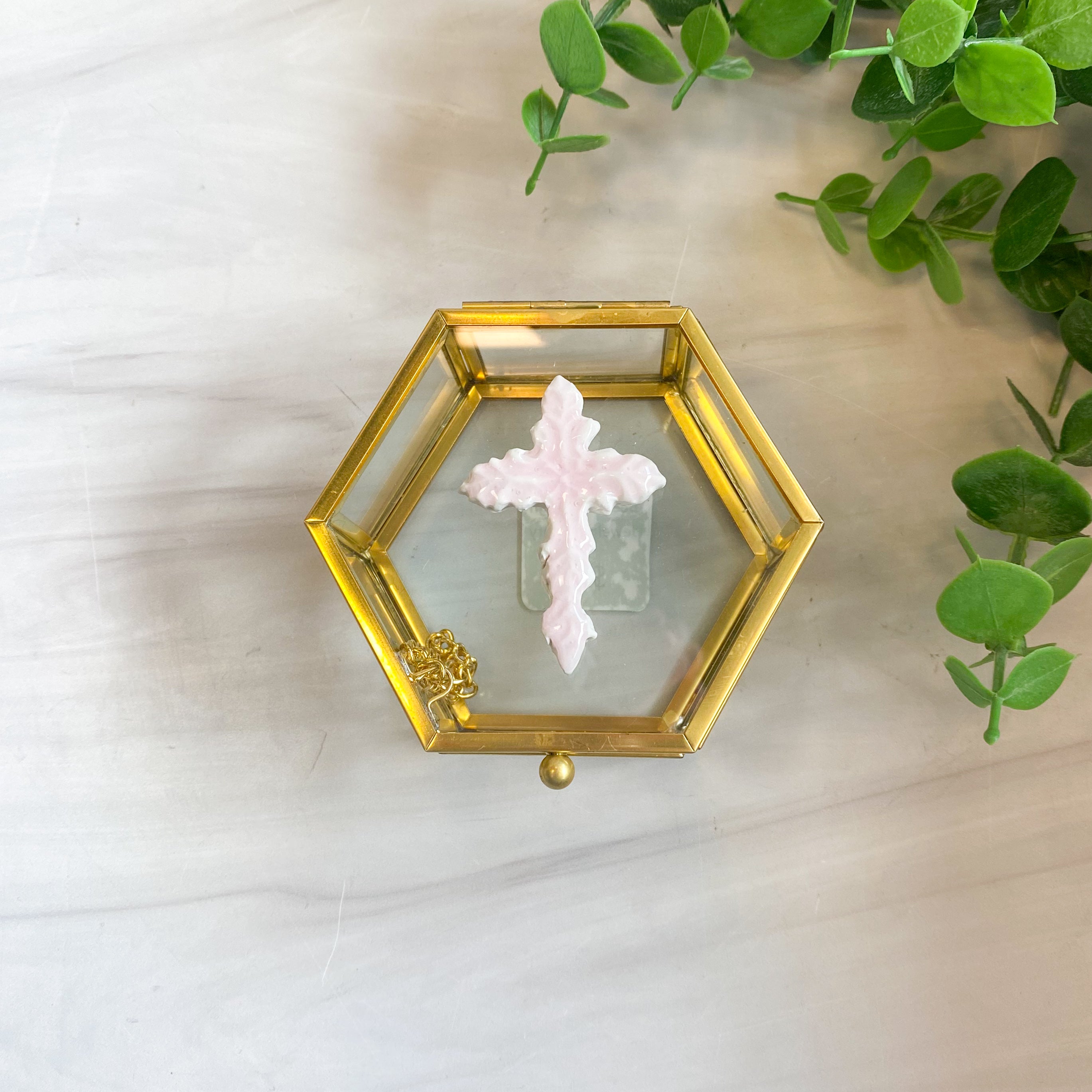 Tiny Jewelry Box with Colored Cross