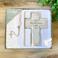 6.25"H Pink Cross and Rosary