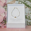 Infant dainty cross Pearl Bracelet 4.5"  CJ-563