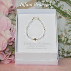 Infant dainty cross Pearl Bracelet 4.5"  CJ-563