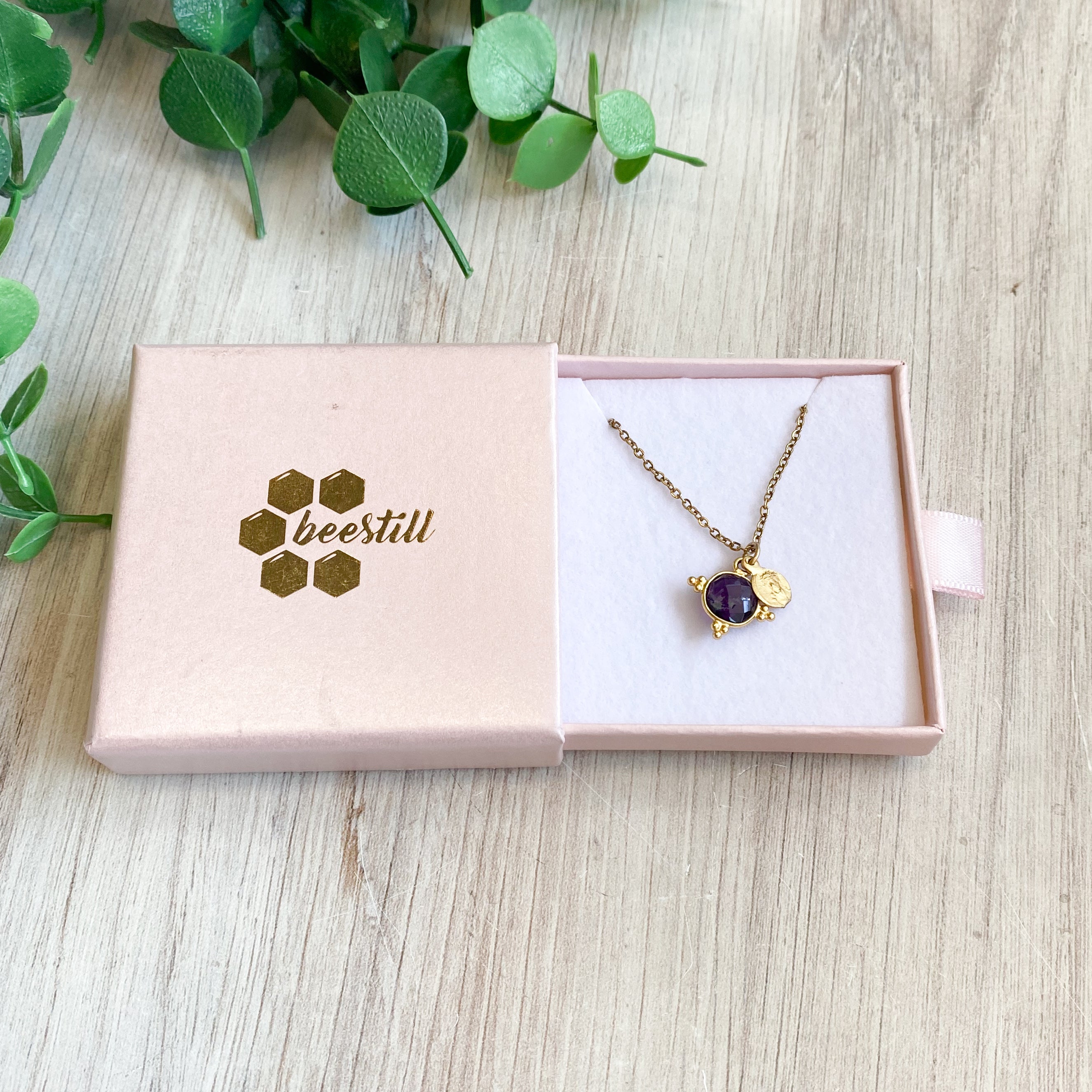 Small Stone with Petite Vintage Medal