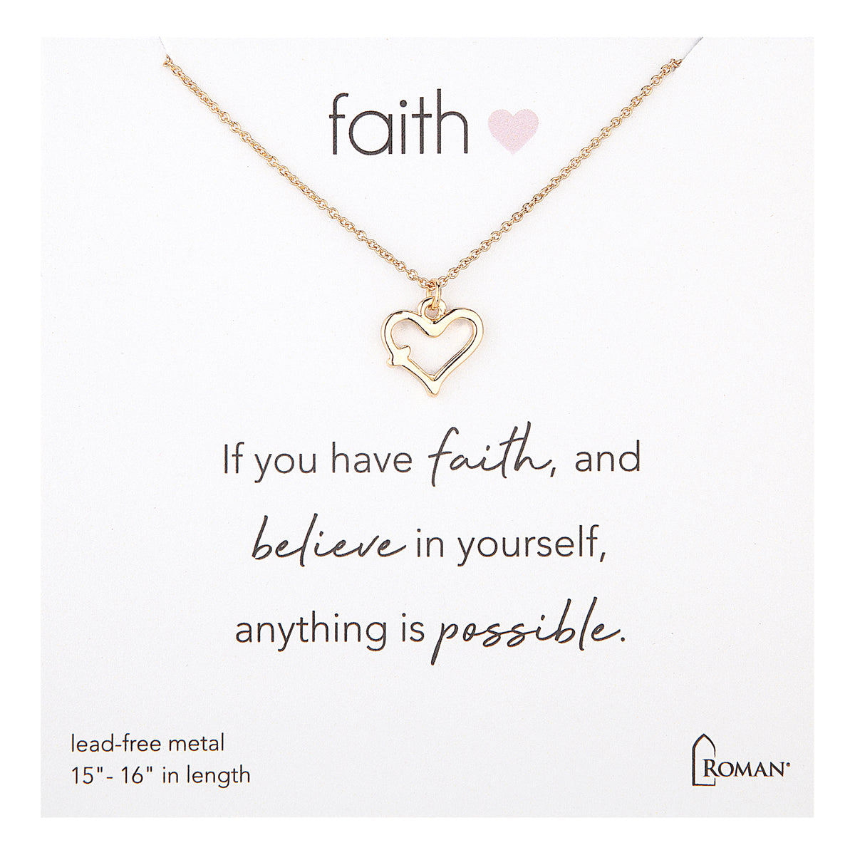 15"-16"L Gold Heart Necklace