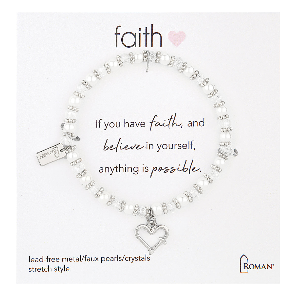 6"L Silver Heart Bracelet
