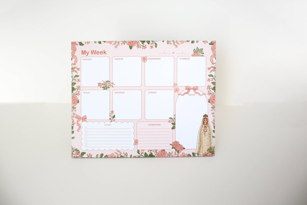Our Lady Of Fatima Weekly Planner Notepad