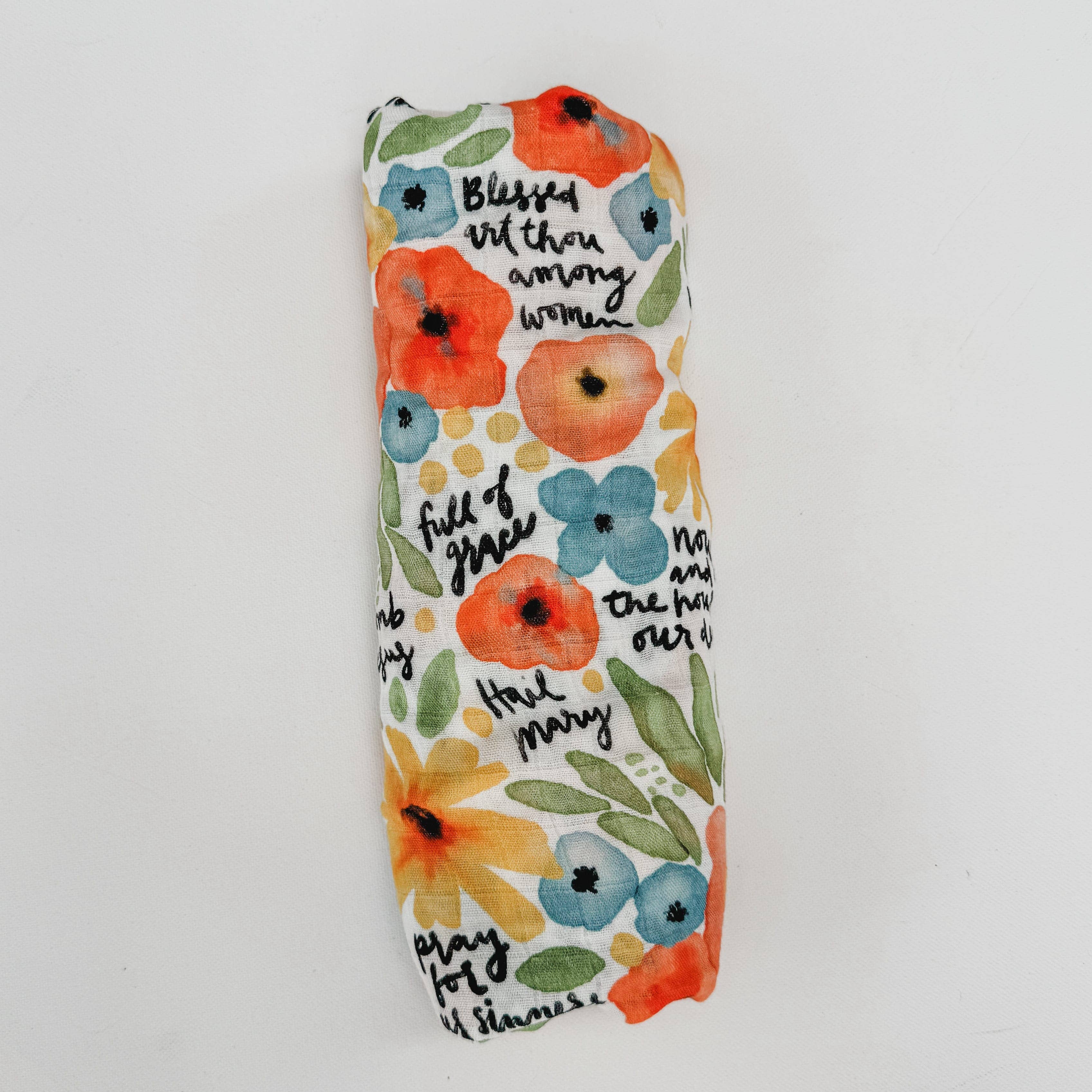Watercolor Hail Mary Muslin Blanket Swaddle