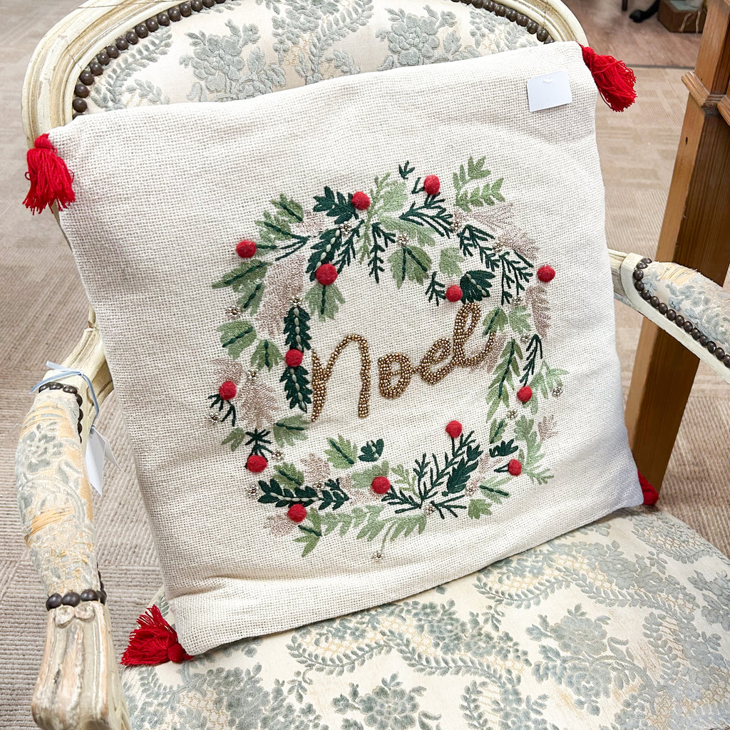 Holiday Fabric Pillow 18x18, 3 Asst