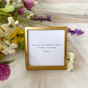 3" Square Metal and Glass Frame with Easel and Saying - Gold