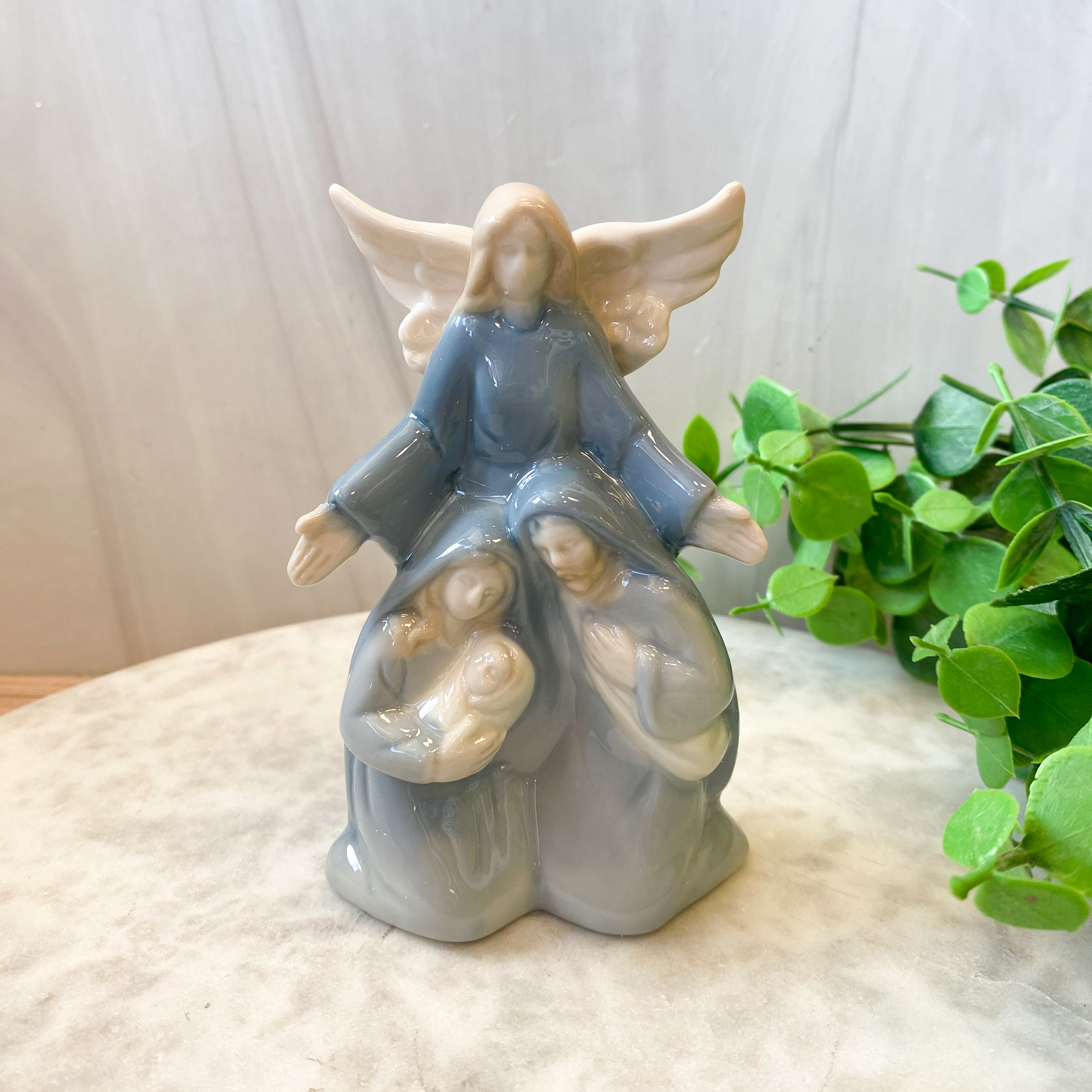 Blue & White Holy Family Statue