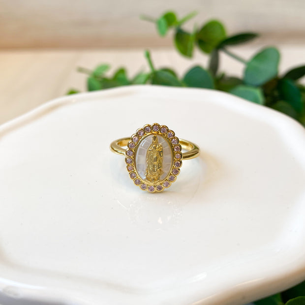 Holy Mary Ring White