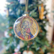 Nativity Disc Orn, 3 Asst, Glass 4"