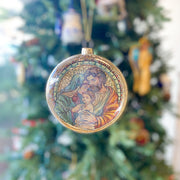 Nativity Disc Orn, 3 Asst, Glass 4"